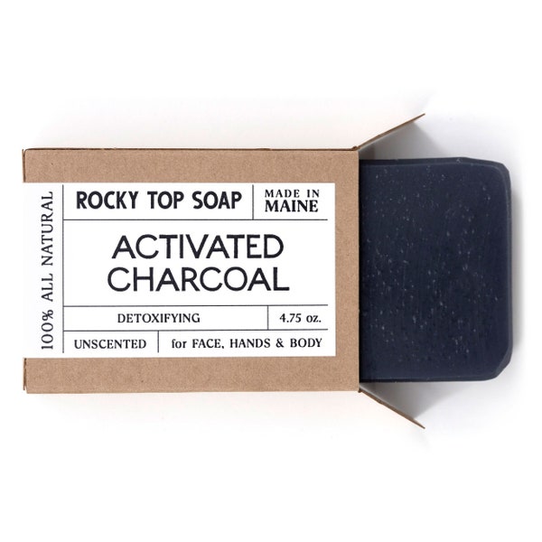 Activated Charcoal Soap - Acne Soap, Soap, Natural Soap, Cold Process Soap, Artisan Soap, Unscented Soap, Rustic Soap, Vegan Soap, Face Soap