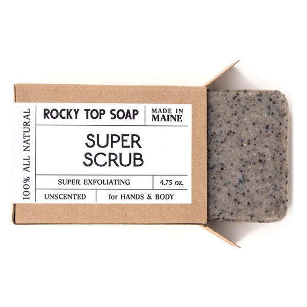 Super Scrub Soap, Exfoliating Soap Bar for Body & Hands, Handmade Soap for Men and Women, Scrubby Soap, Cold Process Artisan Soap