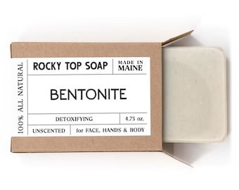 Bentonite Clay Soap, Clay Facial Soap, Clay Body Soap, All Natural Soap Bar, Unscented Soap for Sensitive Skin, Acne Soap Bar Fragrance Free