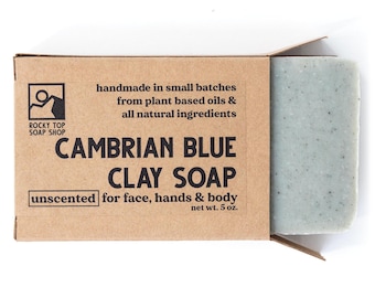 Clay Soap, Face Soap, All Natural Soap Bar, Cambrian Blue Clay, Handmade Soap Bar, Man Soap Gift, Soap for Men, Hand Made Soap, Hand Soap