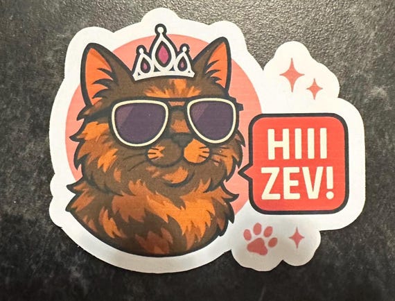 Dungeon Crawler Carl Princess Donut “HIII ZEV!!!” Head Sticker  Turquoise – Die-Cut,  Fan Art