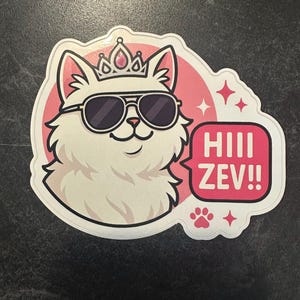 Pegatina de vinilo de la Princesa Donut "¡HIII ZEV!" - Arte de fan de Carl en Dungeon Crawler