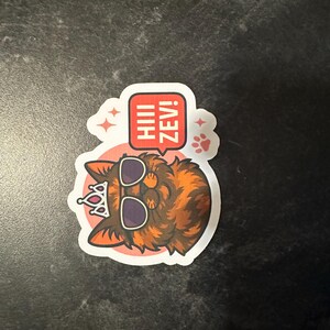 Dungeon Crawler Carl Princess Donut “HIII ZEV!!!” Head Sticker Turquoise – Die-Cut, Fan Art image 2