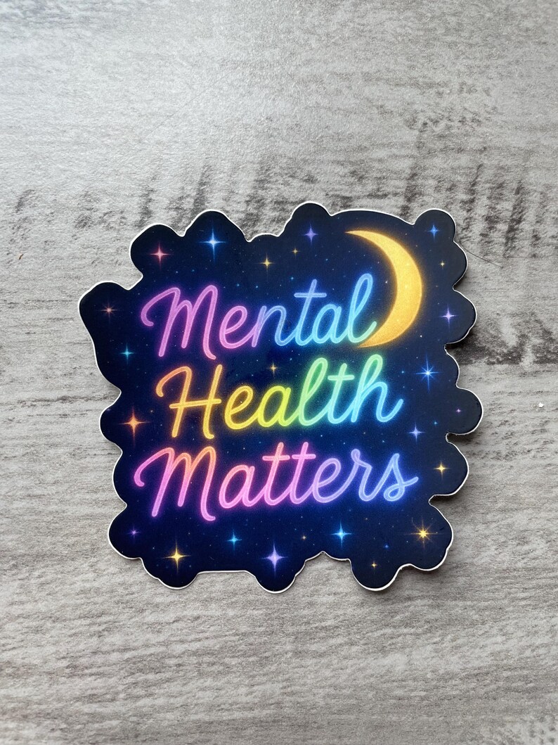 Mental Health Matters Sticker – Glowing Neon Vinyl | Rainbow ...