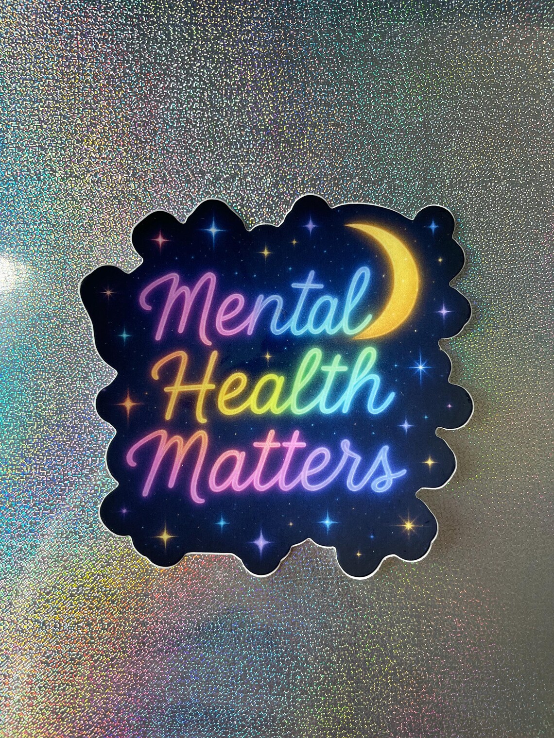 Mental Health Matters Sticker – Glowing Neon Vinyl | Rainbow ...