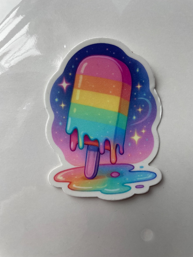 Popsicles Decal Melting Rainbow Popsicle Sticker: Cosmic Pastel Pride Vinyl Decal - Etsy
