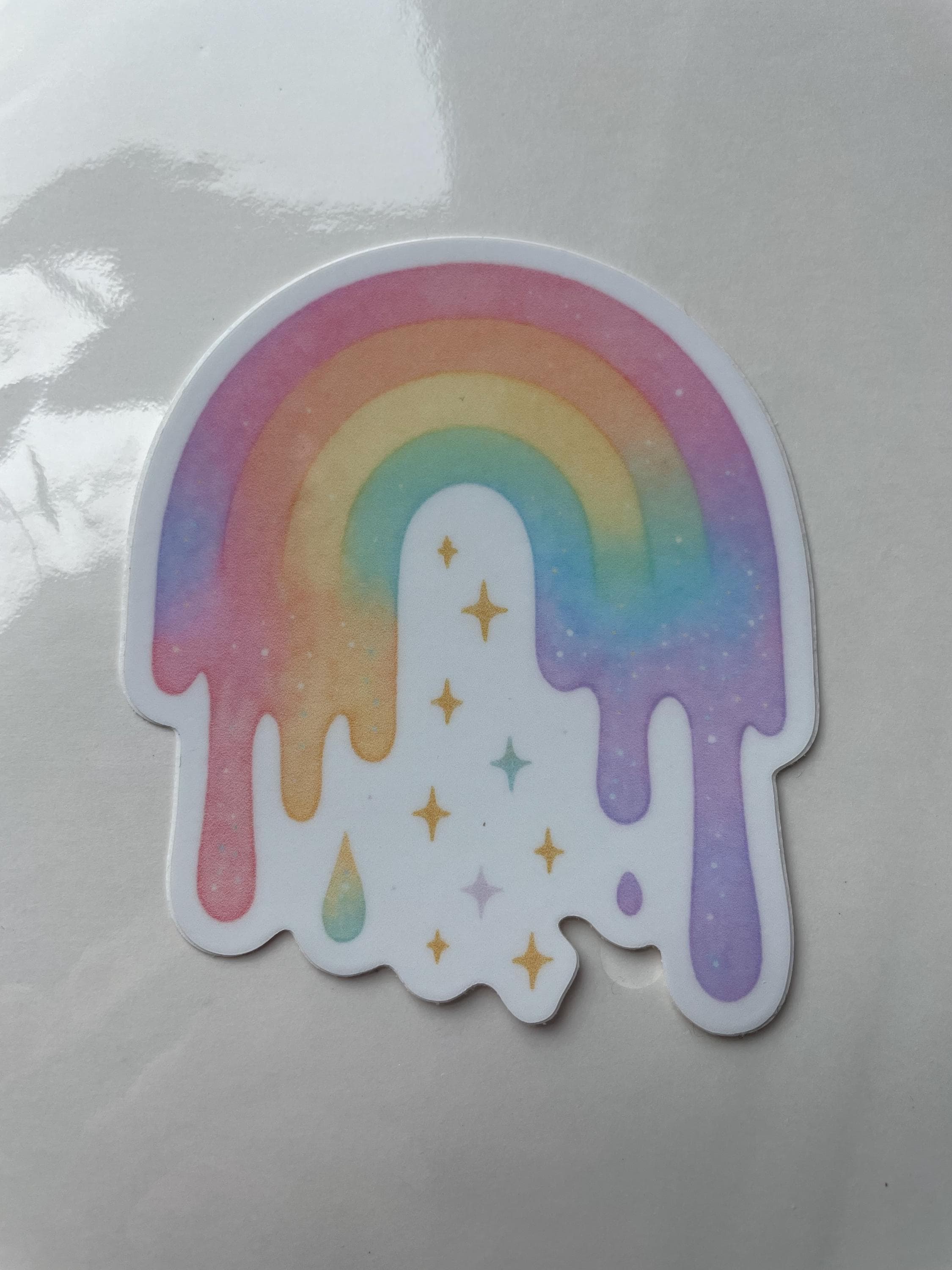 Sticky Drip Sticker Pastel Rainbow Drip Sticker: Watercolor Cosmic Vinyl Decal - Etsy