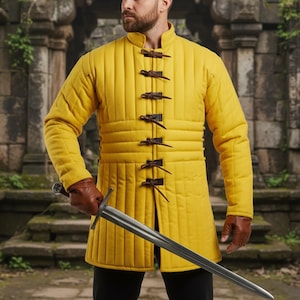 Middeleeuws Gambeson kostuum – katoengevuld historisch pantserjack