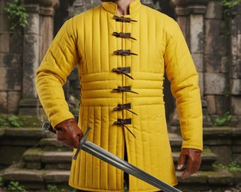Gambeson in costume medievale – Giacca con armatura storica imbottita in cotone