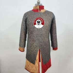 Chainmail Shirt Hauberk 9MM Flat Ring with Solid Rings For Medieval Chain Mail Costume