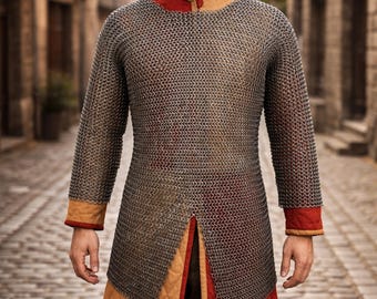9MM Flat Ring Chainmail Shirt: Medieval Costume Hauberk
