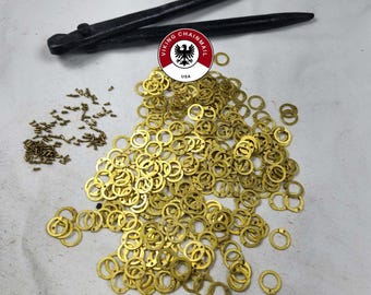 Anillos de cota de malla de latón: anillo plano, redondo remachado - calibre 18