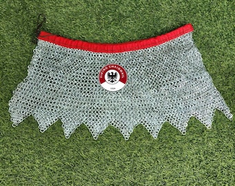 Medieval Chainmail Skirt, 9mm Flat Ring Dome Riveted With Solid Rings