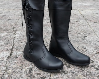 Middeleeuwse leren laarzen: Ren Fair-kostuum, gotisch cosplay