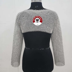 Medieval Period Armour Chainmail Full Sleeves Cropped Shrug, Jump Ring Halter Boat Neck Speghty, Chainmail Costume Ren Faire