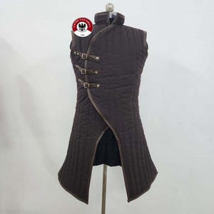 Medieval Padded armor , Medieval Gambeson, long padded jacket , Sleeveless Gambeson ,viking armor , livestage costume