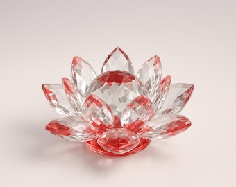 Crystal Lotus Flower – Feng Shui Décor and Paperweight for Home, Wedding & Gift, floral crafts, interior decoration, glass art,