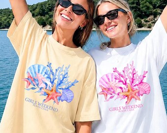 Girls Weekend Custom Coastal Shirt, Matching Beach Trip Tee, Girls Trip Group Tee, Girls Weekend Shirt, Custom Beach Vacation Shirt