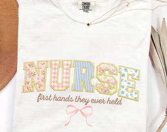 Mother Baby Nurse Shirt, Faux Patchwork Nurse Shirt, Labor Delivery Nurse Shirt, Mother Baby Unit Shirt, Postpartum Nurse, Mother Baby Gifts