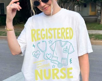 Registered Nurse Shirt, RN Nurse Tee, Registered Nurse Gift, Retro Nursing T-Shirt, Healthcare Worker Gift, RN Gift, Nurse Graduation Gift