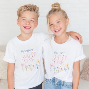 Wild One Wildflower, 1st Birthday Girl Shirts for Family Wildflower, Birthday Outfit Floral 1st Birthday Boho Wildflower Family image 3