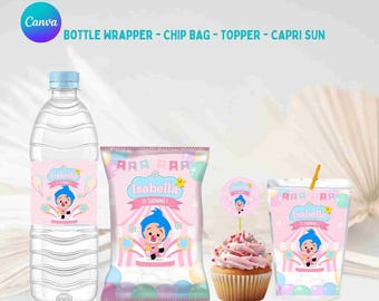 Plim Plim Rosa decoration, plim plim birthday, chips bag printable, plim plim supplies, Plim Plim Rosa party favor template