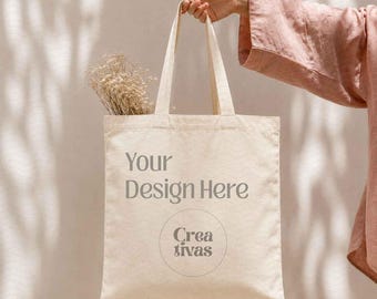 Cotton Canvas Tote Bag Mockup, OAD113 Liberty Bags, Natural, Lifestyle Shopping Bag, POD Sellers, High-Res JPG, Instant Download