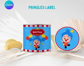 Decorazioni Plim Plim, compleanno Plim Plim, etichetta Pringles Plim Plim stampabile, articoli Plim Plim, modello per bomboniere