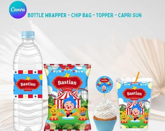 Plim Plim Circo decoration, plim plim birthday, chips bag printable, plim plim supplies, Plim Plim party favor template