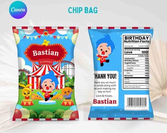 Plim Plim decoration, plim plim birthday, Plim Plim chips bag printable, plim plim supplies, party favor template