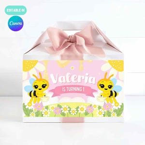 Abejita Chiquitita decoration, bee birthday, gable box printable, abejita supplies, party favor template