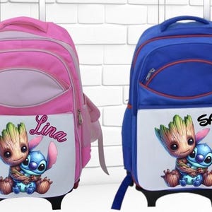 cartable personnalisé stitch et groot