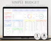 Budget Planner Google Sheet Monthly Budget Spreadsheet Paycheck Budget Template Simple Weekly Financial Planner Beginners Biweekly Budgeting