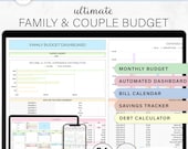 Couple Budget Spreadsheet Family Budget Planner Monthly Budget Template Annual Expense Tracker Bill Calendar Debt Savings Google Sheets