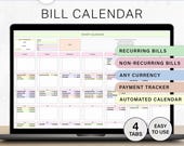 Smart Bill Tracker Spreadsheet Bill Calendar Template Monthly Bill Planner Bill Payment Tracker Subscription Bill Organizer Google Sheets
