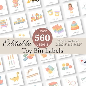 Toy Bin Labels Playroom Label Trofast Toy Storage Box Organization Kids Picture Daycare Visual Stickers Classroom Pre-k Homeschool EDITABLE