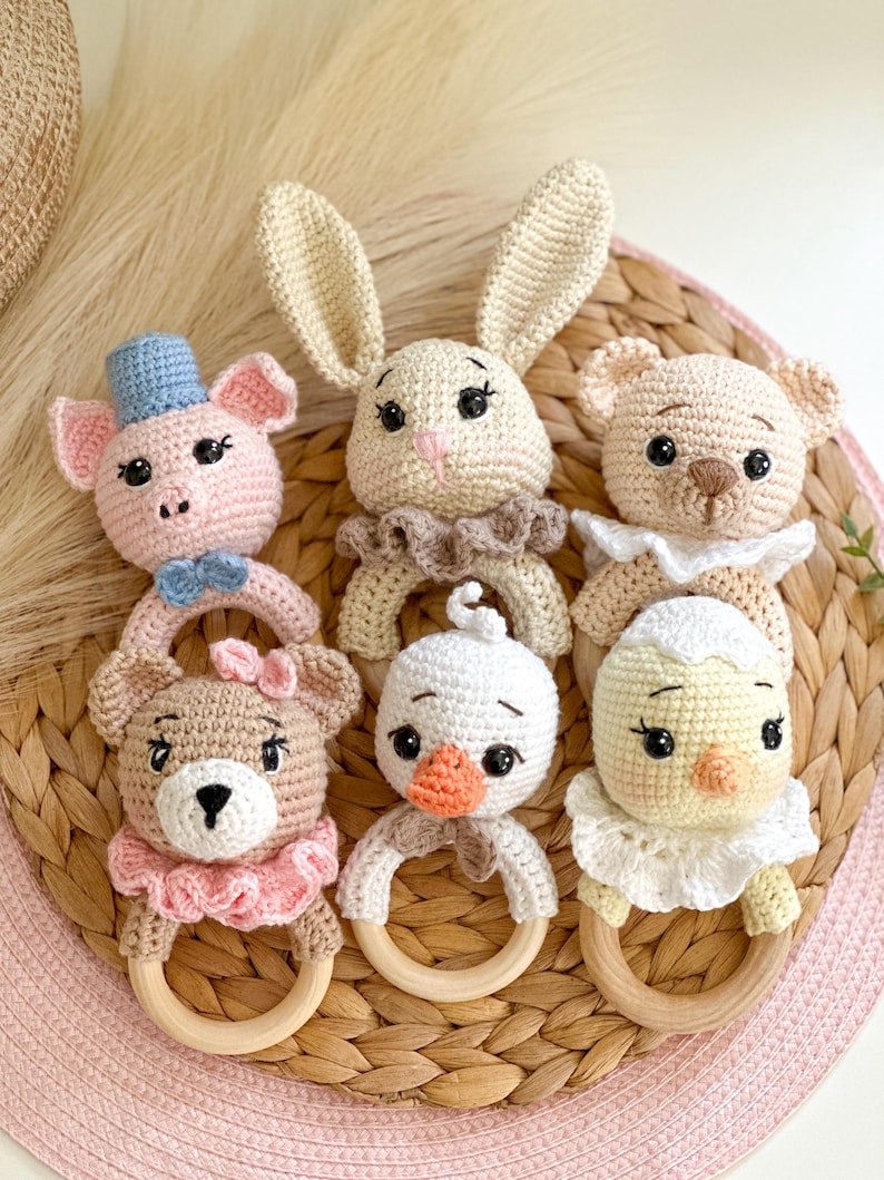 Personalized Crochet Baby Rattle, Handmade Gift for Baby, Gift for ...