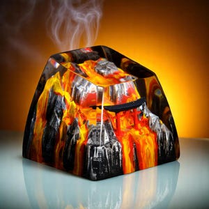 Scenic Resin Keycap, Torii Keycap, Sakura Keycap, Volcano Keycap, Snow Landscape Keycap, Artisan Custom Keycap, Anime Gift for Gamers