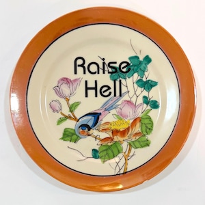 Vintage Swear Plate – Upcycled Ceramic Plate, Cheeky Decor | Raise Hell