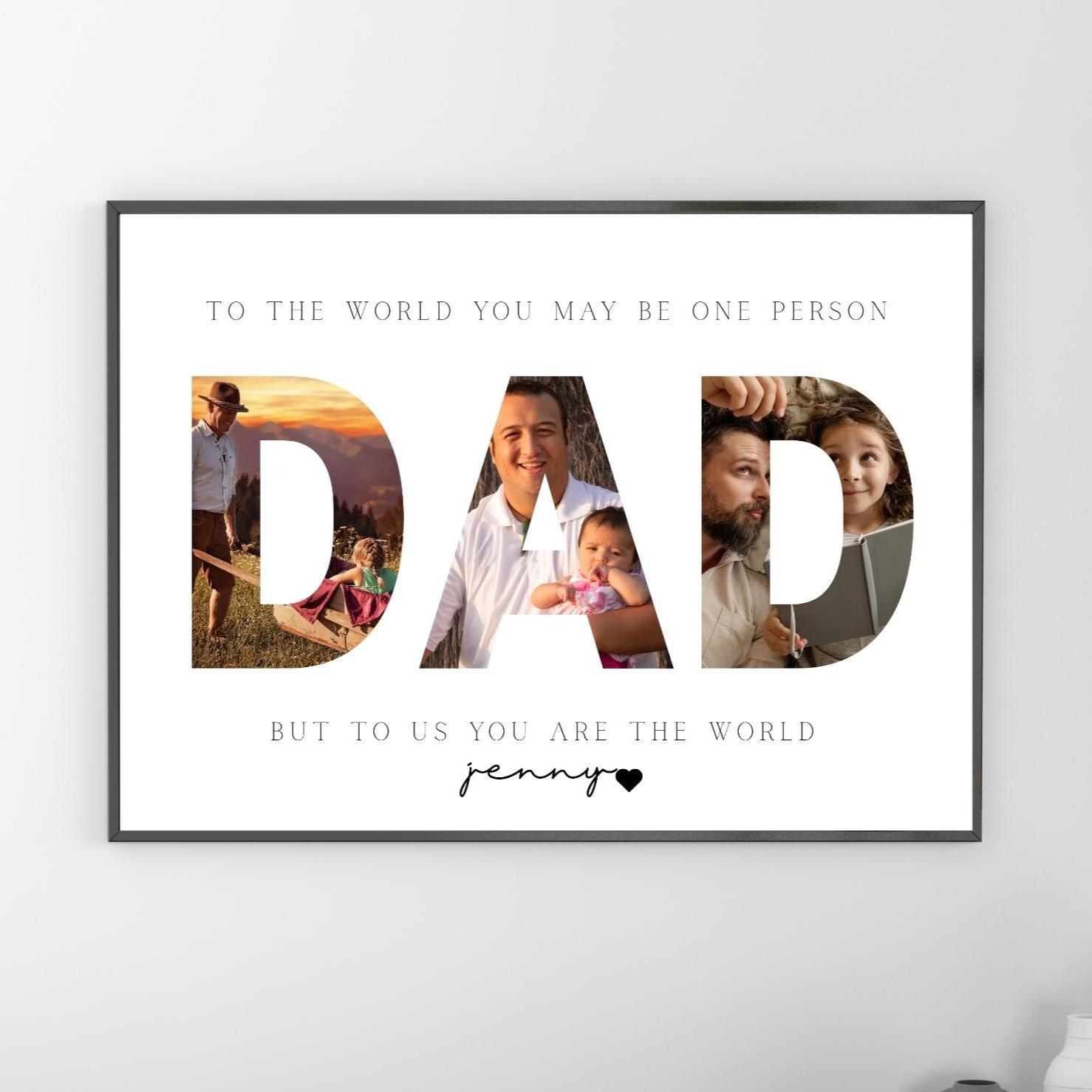 4 Editable Daddy Photo Canva Templates, Personalized Father's Day Gift ...