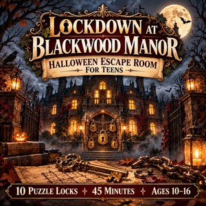 Halloween Escape Room for Teens | Printable Puzzle Game with Ciphers & Codes | Ages 10–16 | Halloween Scavenger Hunt