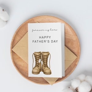 Plantilla de Canva para tarjeta del Día del Padre Militar, tarjeta imprimible DIY del Día del Padre para hija, hijo, niños, regalo para papá, policía, marina, infantería de marina, papá