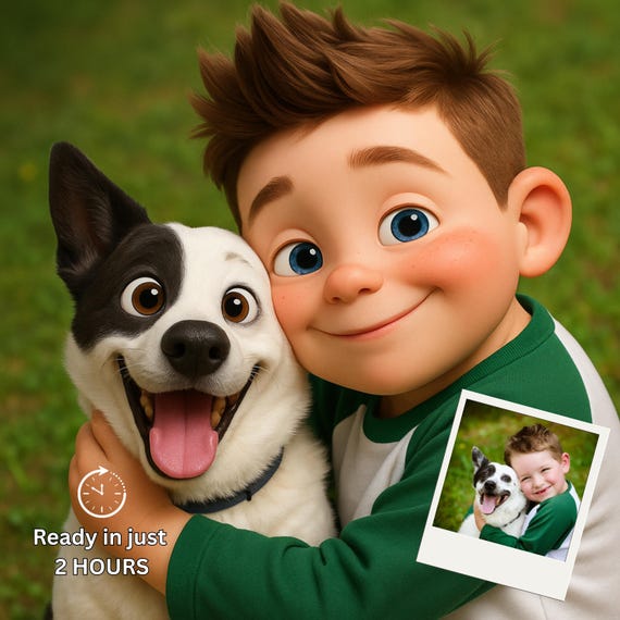 Custom Pixar Style Portrait from Photo, 3D Cartoon Character, Couple, Family or Pet Gift, Digital Pixar Art, Personalized Cartoon Drawing
