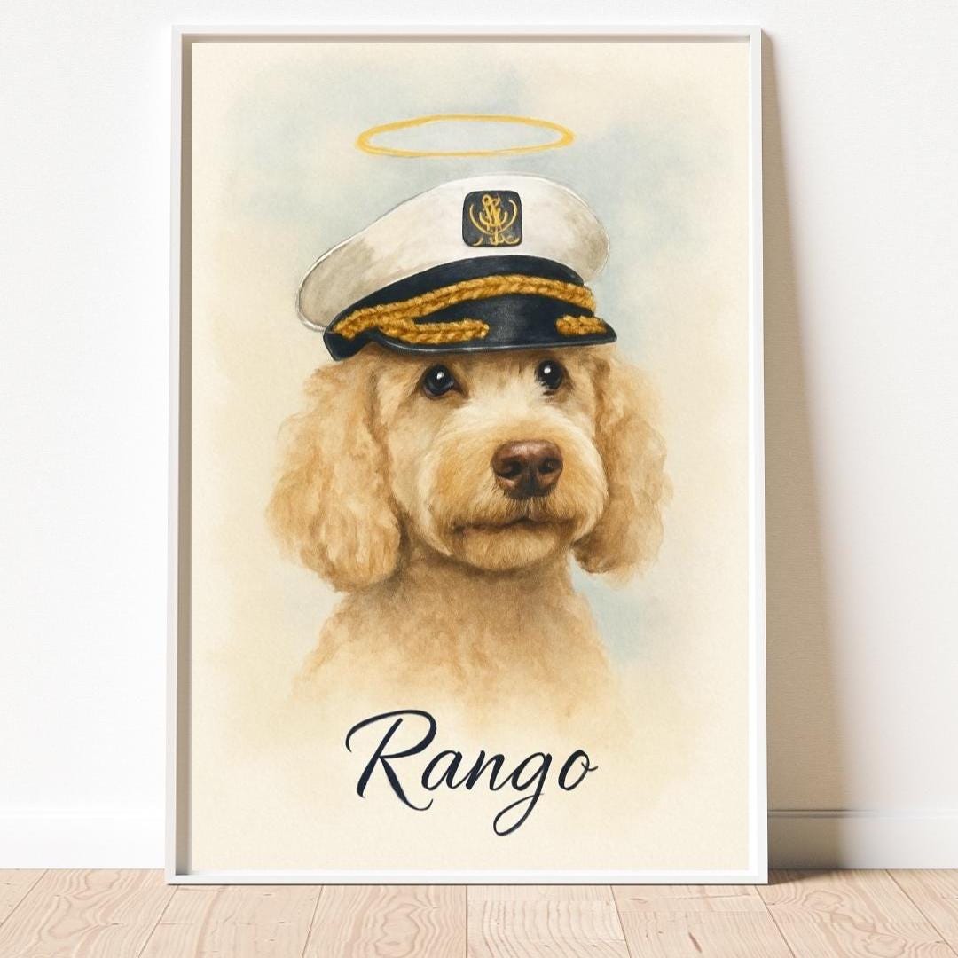Custom Pet Memorial Portrait , Watercolor Style From Photo Digital Pet ...