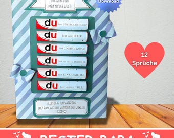 12 Duplo Banderols: Melhor Presente para o Dia dos Pais, Caixa de Presente Duplo, Mensagem para sua Pessoa Favorita, Presente de Aniversário Personalizado, PDF