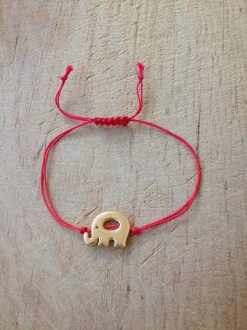 Red String Tiny Elephant Bracelet Good Luck Armlet Elephant Etsy