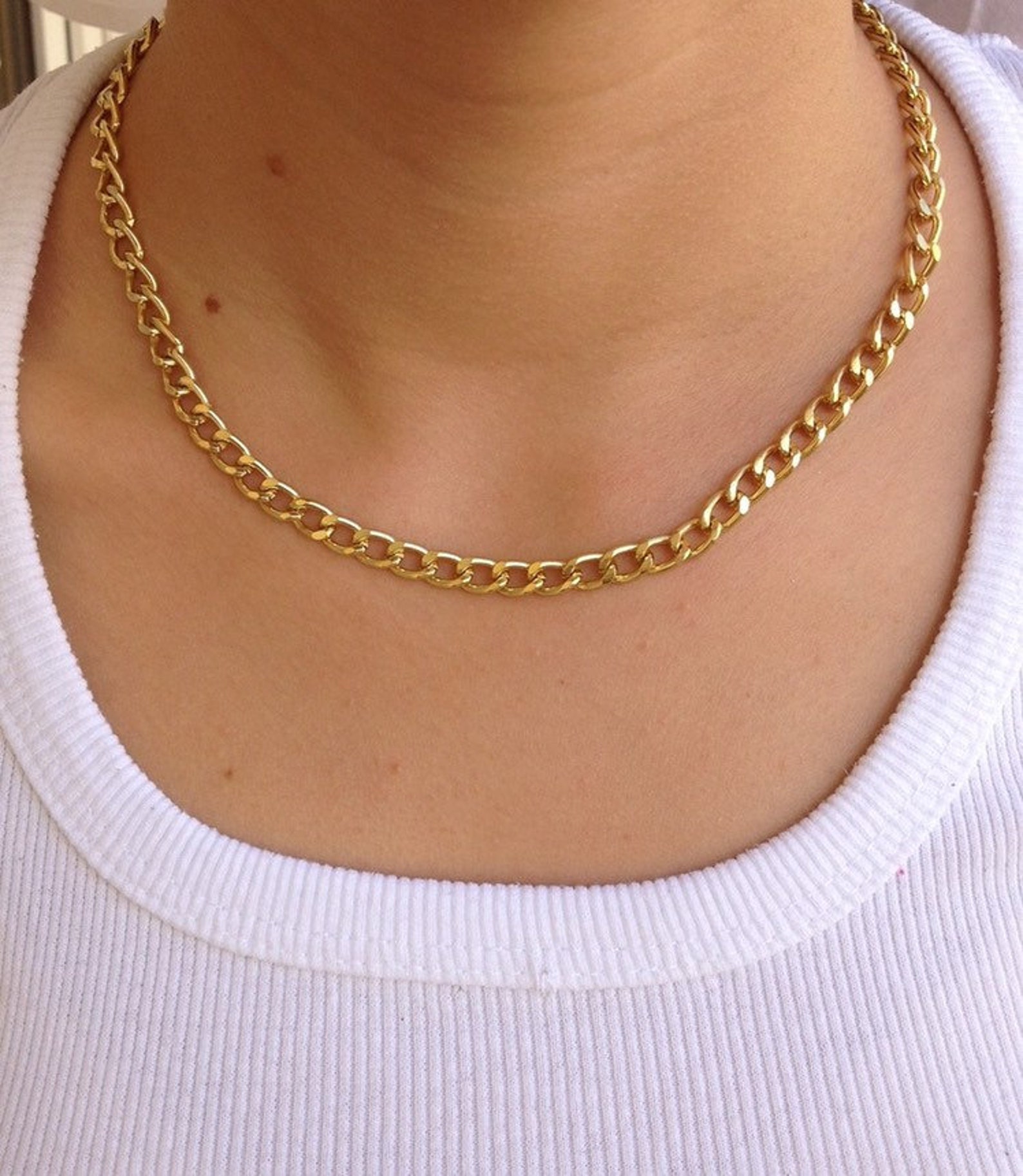 Gold Chain Choker for Women18k Gold Chain Necklace Women Etsy