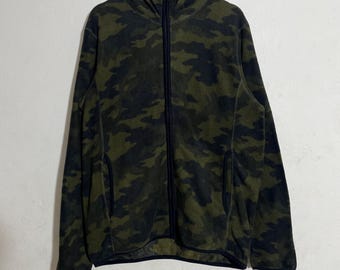 Vintage Y2k Uniqlo Camouflage Hoodie Fleece Jacket - Etsy