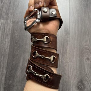 Y2K Vintage Brown Western Horsebit Leather Belt