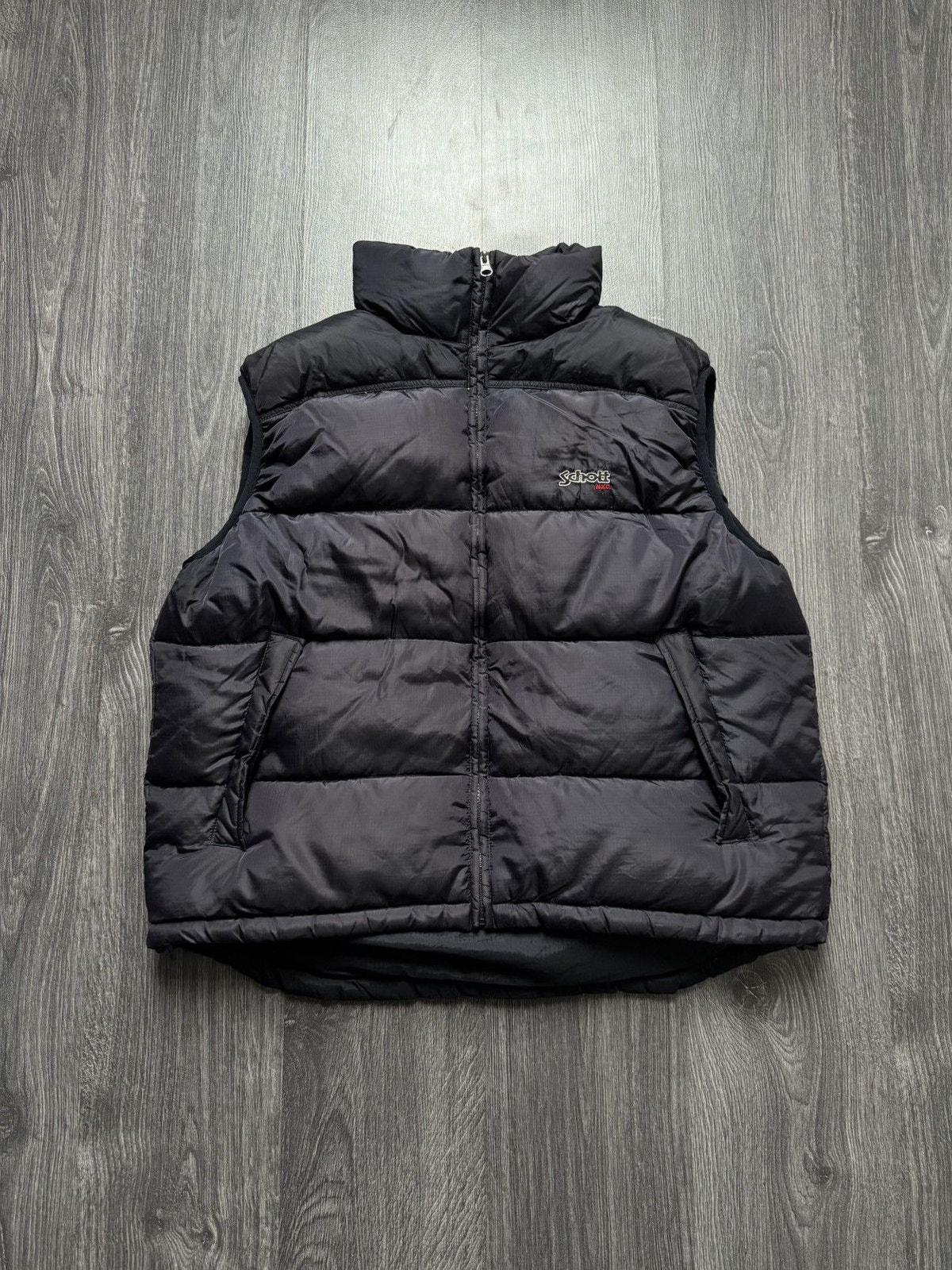 【Victim×SCHOTT】MELTON DOWN VEST 38 Schott Men's Nylon Down Filled Puffer Water-Repellent Vest